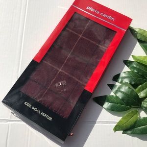Pierre Cardin 100% Wool Muffler In Box